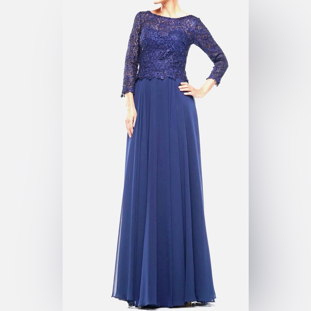 MARSONI by COLORS Gown Womens 8 Navy Blue - altered but not worn